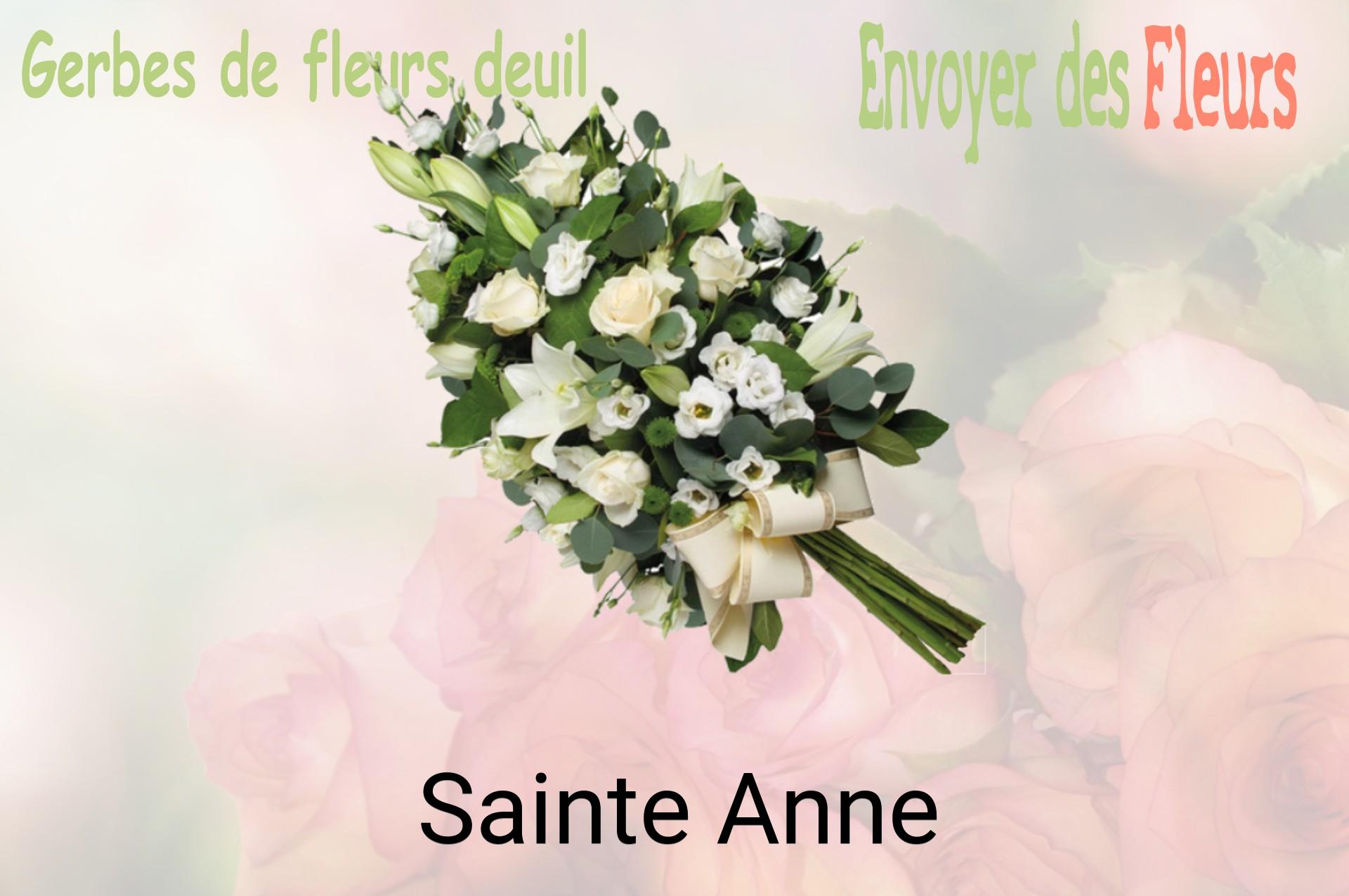 Gerbe de fleurs de deuil livrée à Sainte-Anne
